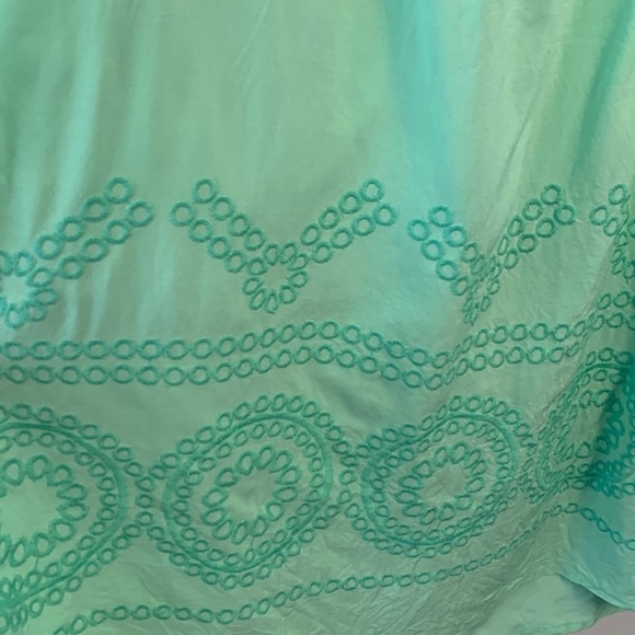 Crown & Ivy NWT V neck embroidered blouse Mint Glow Garden Party Signature 2X. - Picture 4 of 6